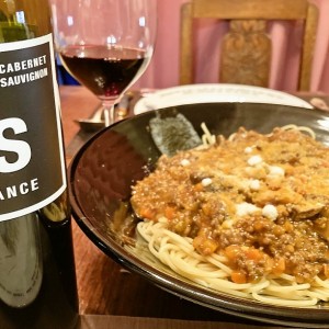 サブスタンス カベルネと、わが家のお肉ゴロゴロミートソーススパゲッティ(￣▽￣)