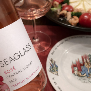 シーグラス ロゼとアヒージョ無限ループの組み合わせ(‘◇’)ゞ